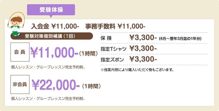 お受験体操　月謝制週1コース